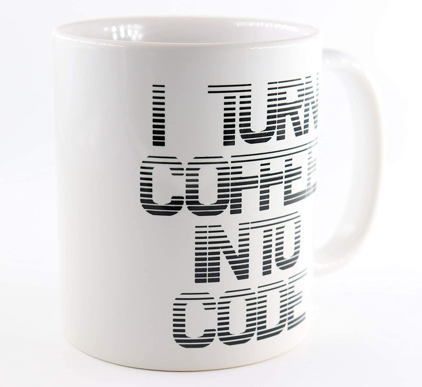 PICSonPAPER Tasse mit Spruch I Turn Coffee into Code, Kaffeetasse, Keramiktasse, Tasse mit lustigem Spruch, Nerd-Tasse, Tasse für Programmierer, Tasse für Computerfreaks