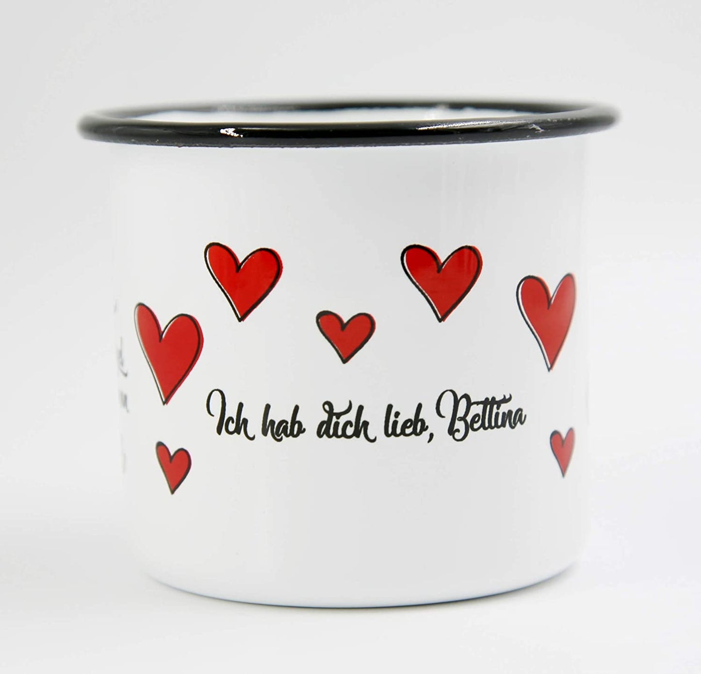PICSonPAPER Personalisierbare Emaille Tasse Engel ohne Flügel nennt Man Mama, Muttertag, Edelstahl-Becher, Metall-Tasse, Geschenkidee