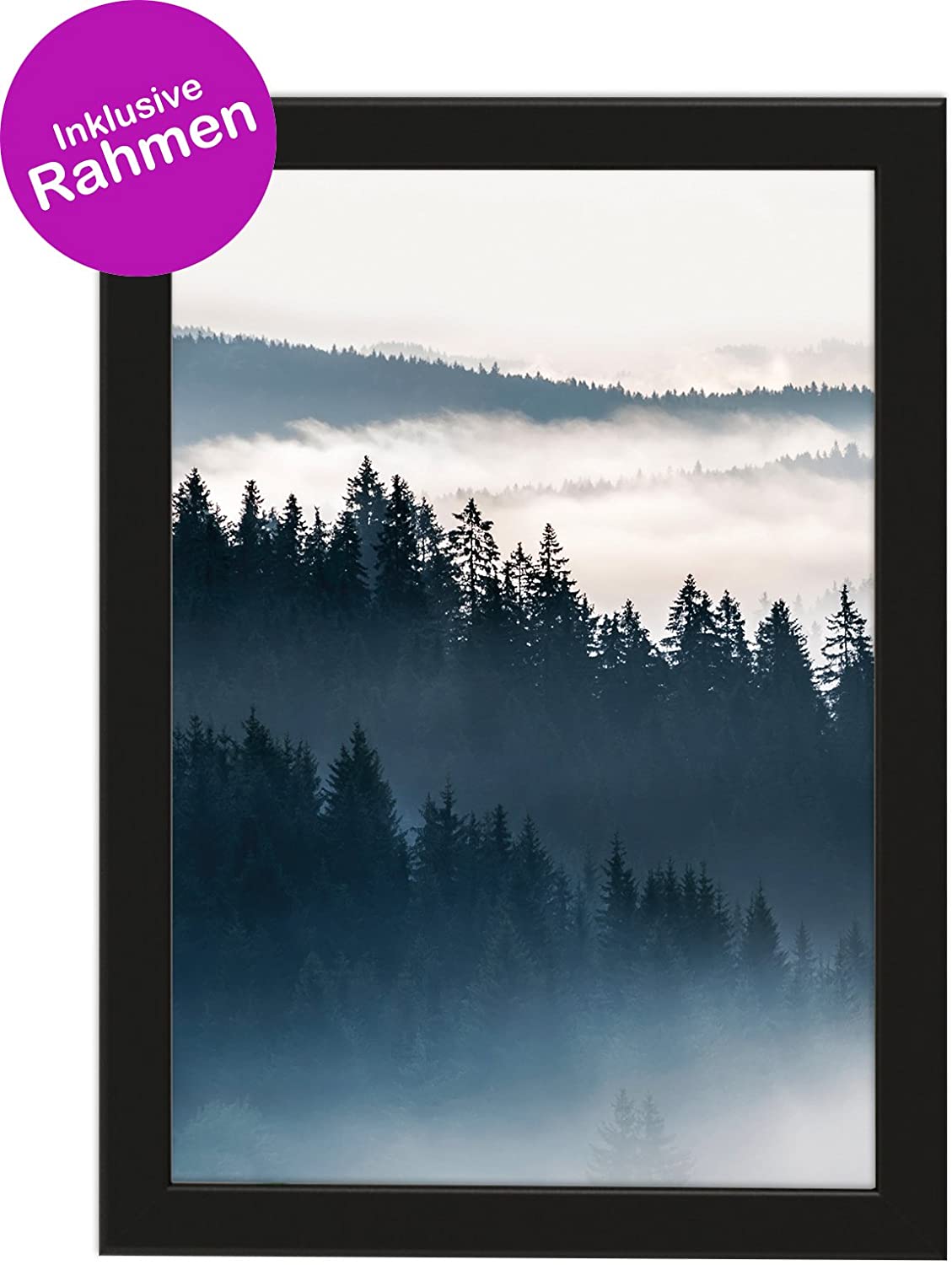 Kunstdruck "WALD IM NEBEL", Poster, Geschenk, Geschenkidee, Geburtstagsgeschenk, Wandbild