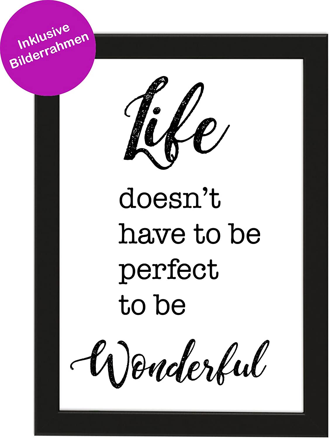 PICSonPAPER Poster DIN A4 Spruch, gerahmt mit schwarzem Bilderrahmen, Geschenk, Geschenkidee, Geburtstagsgeschenk, Poster mit Rahmen