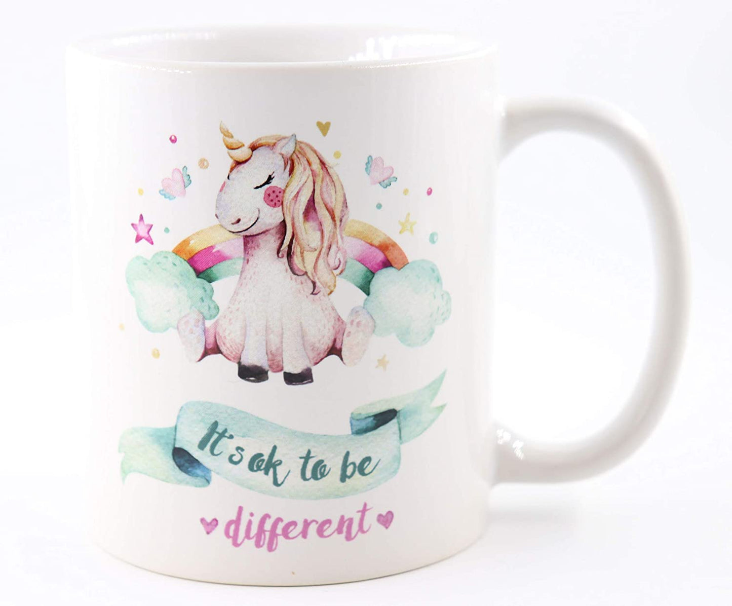 Tasse mit Einhorn und Spruch It's OK to be Different,