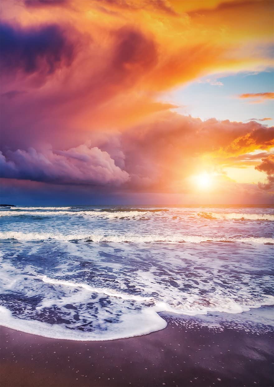 PICSonPAPER Kunstdruck DIN A4 Sonnenuntergang AM Meer, ungerahmt, Geschenk, Poster, Geschenkidee, Geburtstagsgeschenk, Wandbild (Ohne Bilderrahmen)