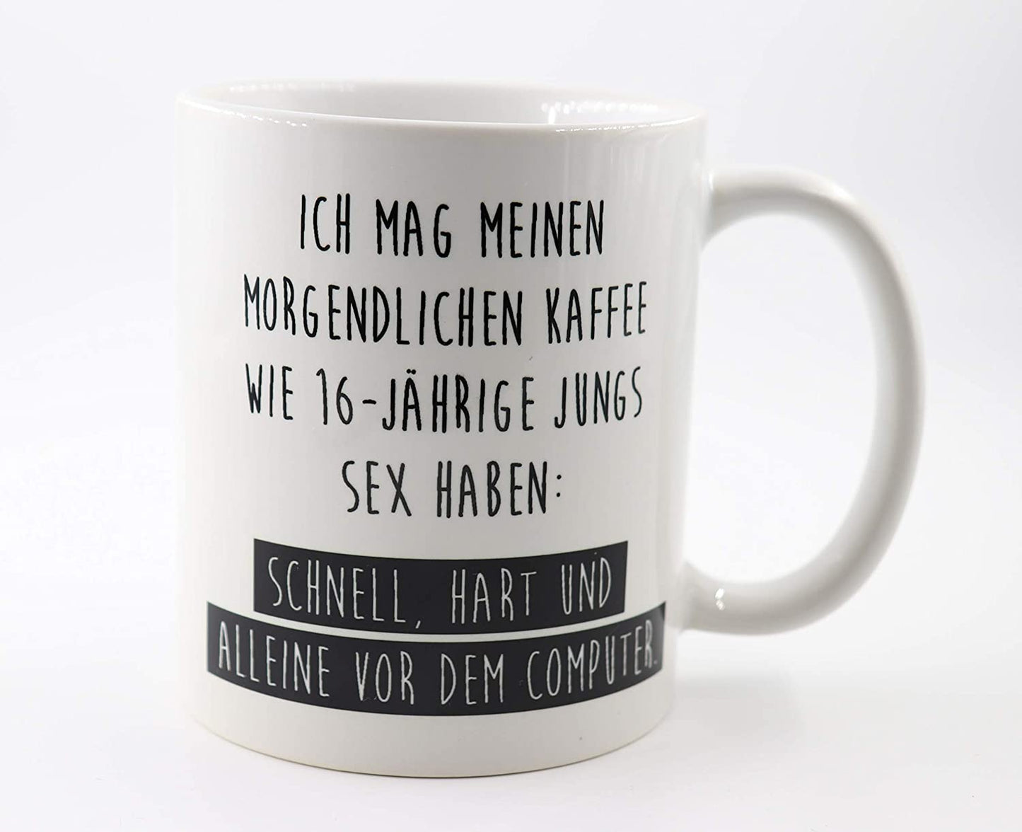 Tasse mit Spruch Ich mag Meinen morgendlichen Kaffee, Geschenk, Kaffeetasse, Keramiktasse