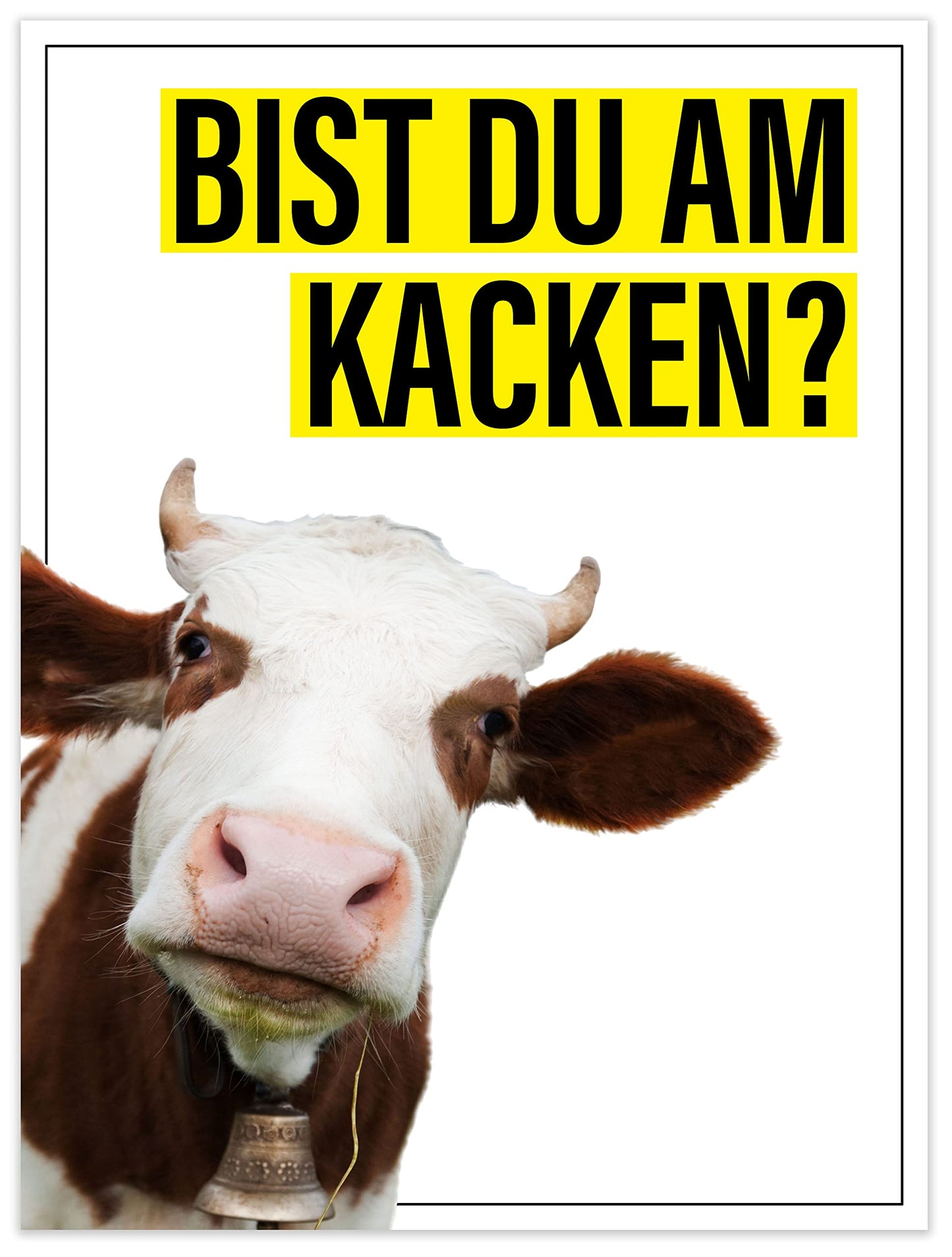 Toilette Badezimmer Deko Bild "Bist du am kacken?" Kuh Dekoration
