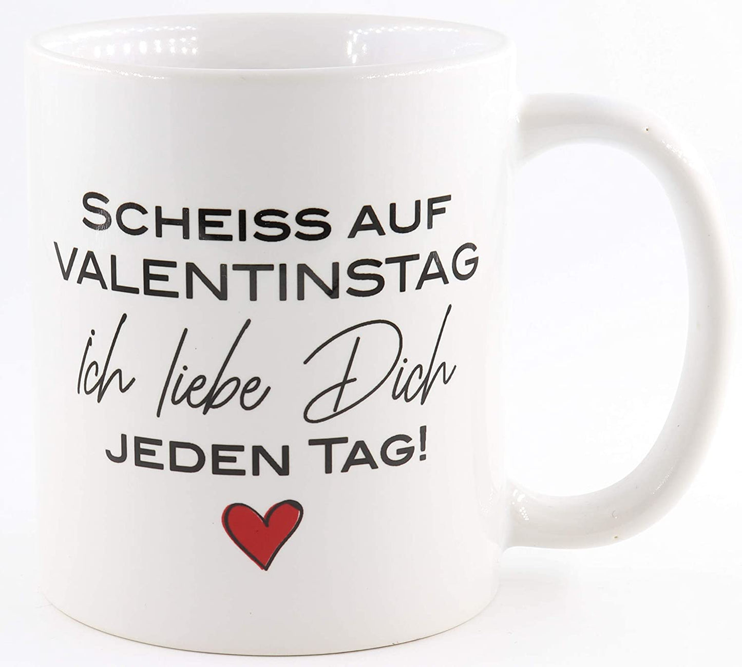 PICSonPAPER Tasse Scheiss auf Valentinstag, Valentinstagsgeschenk für Sie und Ihn, Kaffeetasse, Keramiktasse