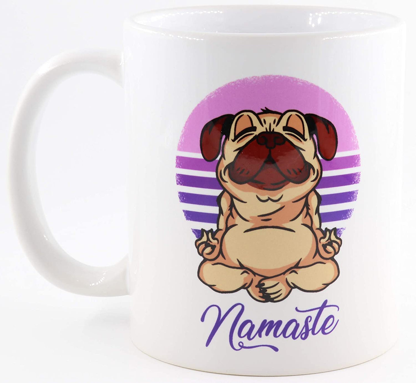 PICSonPAPER Tasse mit Yoga-Mops Namaste, Kaffeetasse, Keramiktasse, Tasse mit lustigem Spruch, Yoga-Tasse, Enstpannung
