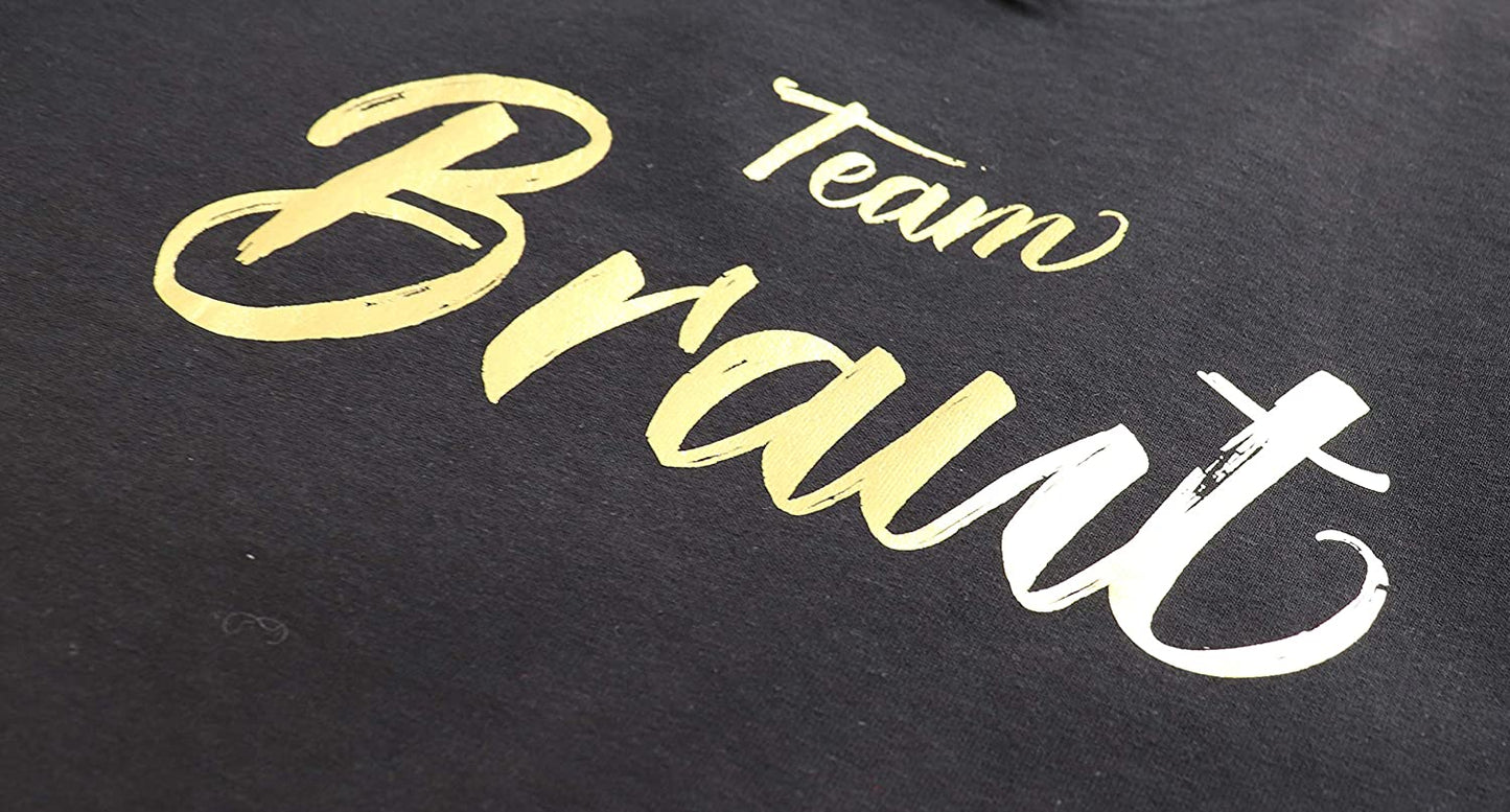 JGA Junggesellinnenabschied, Team Braut Frauen T-Shirt, Damen T-Shirt V-Ausschnitt (Team Braut, S)