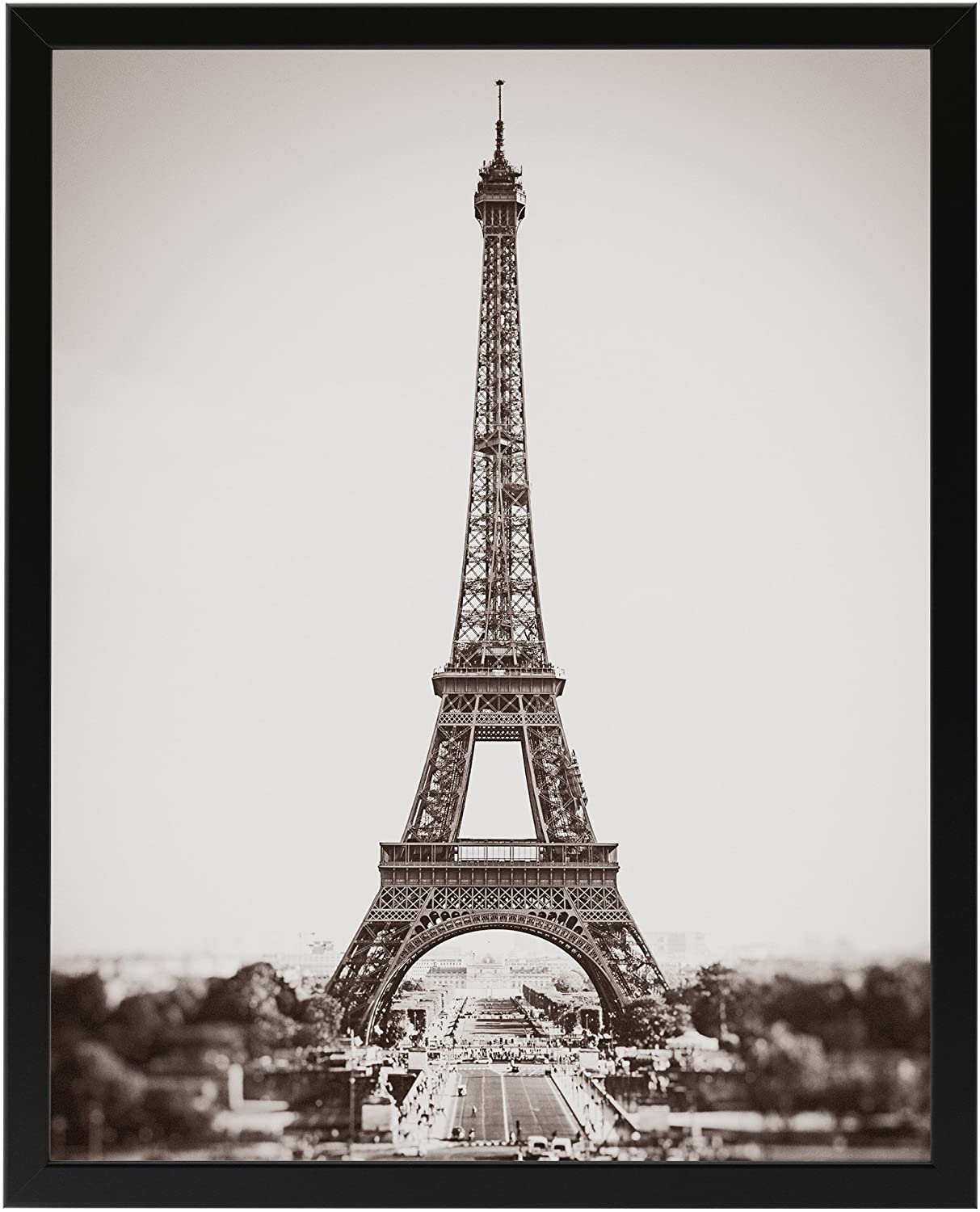 PICSonPAPER Hochwertiges Poster Paris Eiffelturm, schwarz gerahmt 40 cm x 50 cm, Dekoration, Kunstdruck, Wandbild, Fineartprint, Wandposter, Poster mit Rahmen