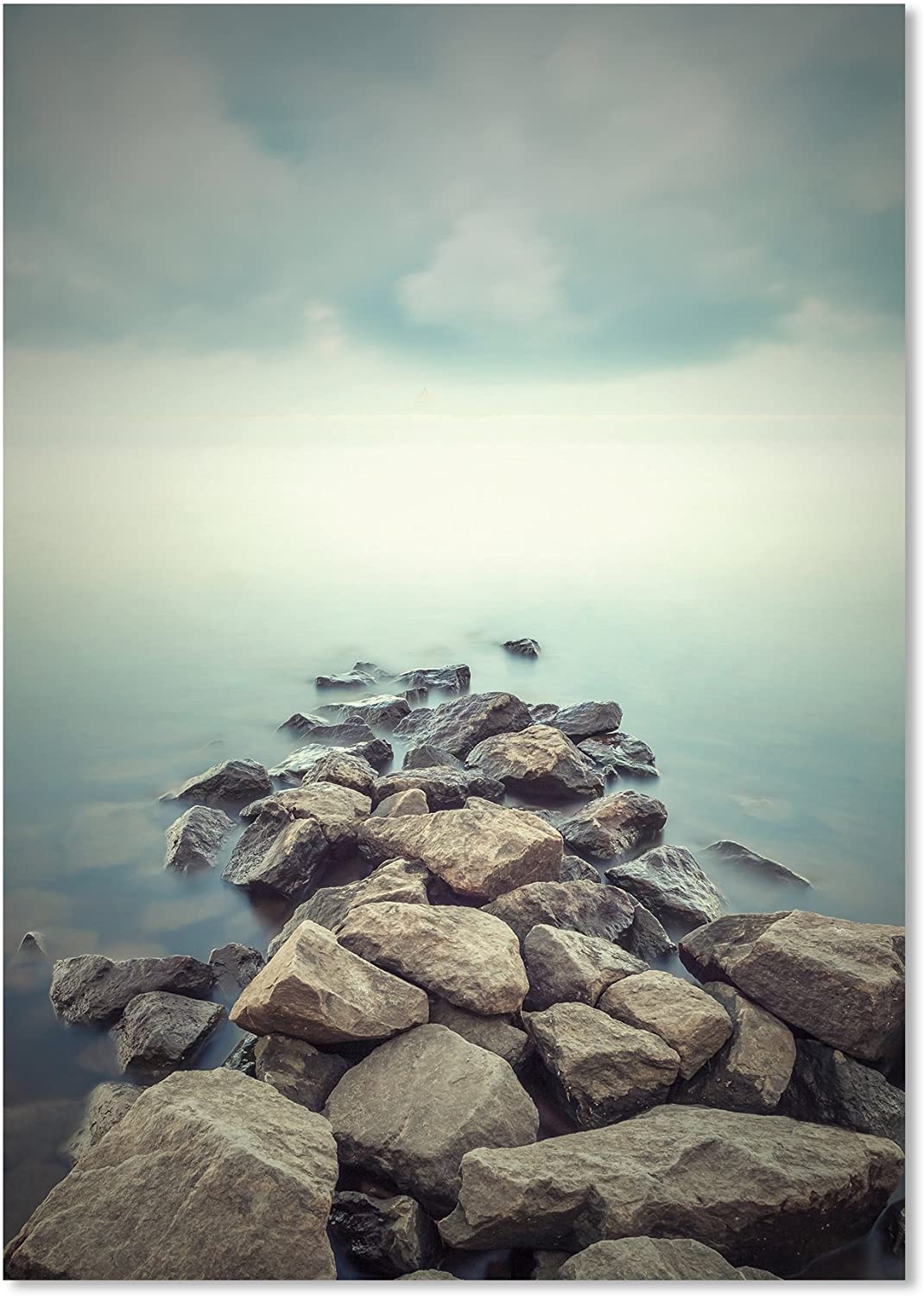 PICSonPAPER Poster Misty Landscape, ungerahmt 30 cm x 40 cm, Dekoration, Kunstdruck, Wandbild, Fineartprint (Nebel, 30 cm x 40 cm)