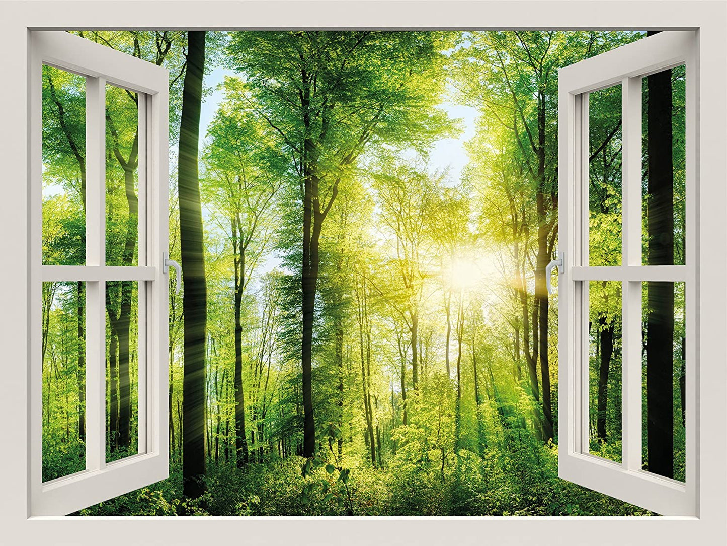 PICSonPAPER Leinwandbild Fenster zum Wald, 60 cm x 40 cm, Dekoration, Kunstdruck, Wandbild, Geschenk, Leinwand Natur