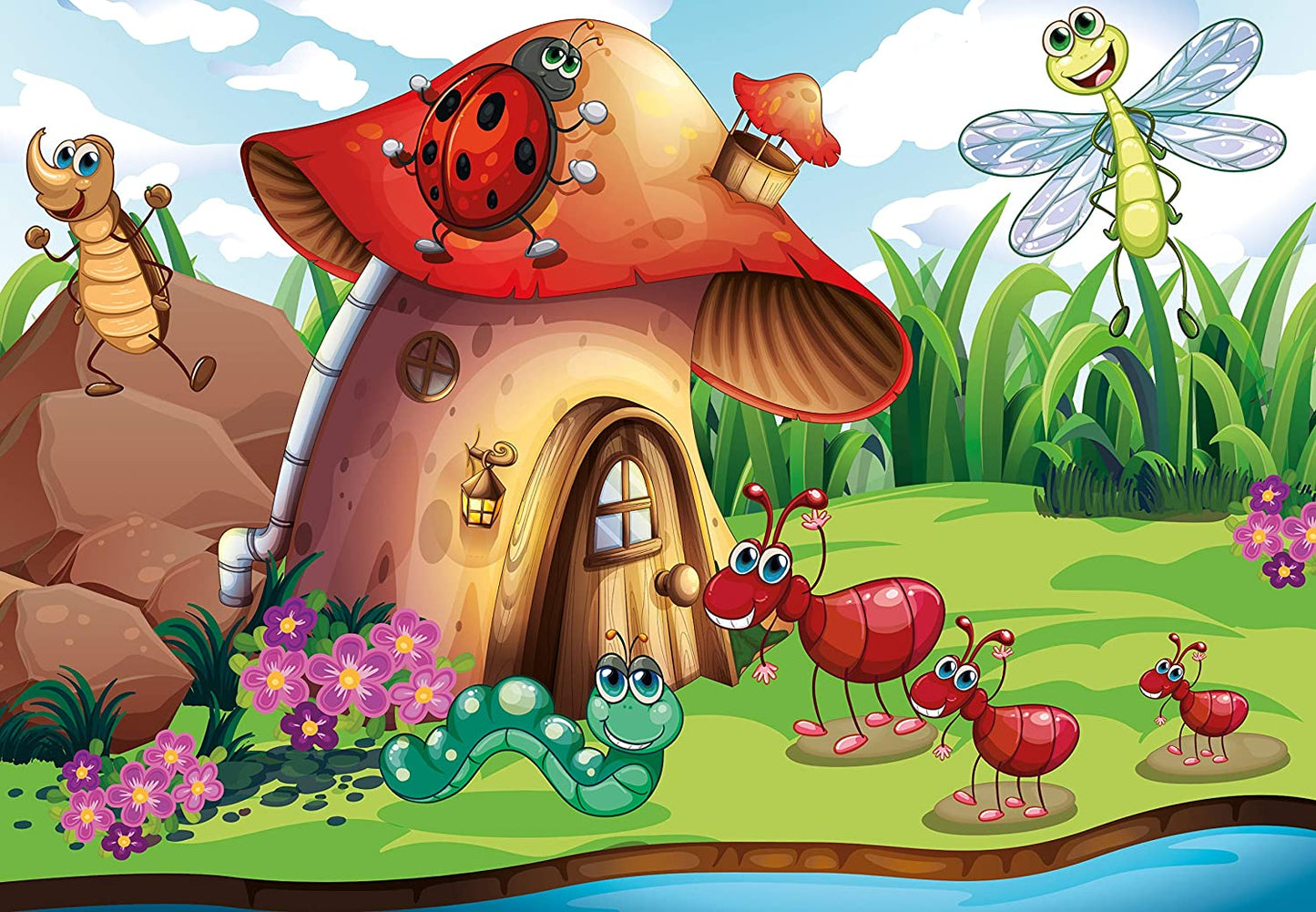 PICSonPAPER Hochwertiges Kinderposter Insekten, 100 cm Breit x 70 cm Hoch, Poster für Kinderzimmer, Poster für Kinder, Kinderposter (Insekten)