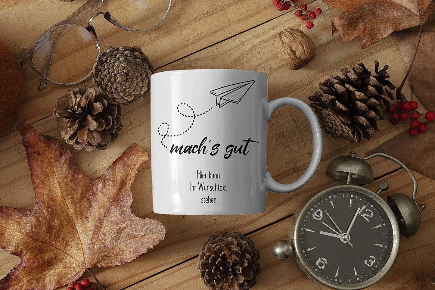 Abschied Tasse personalisiert mit eigenem Wunschtext, personalisierte Tasse mach's gut, Tasse Abschied Kollegin