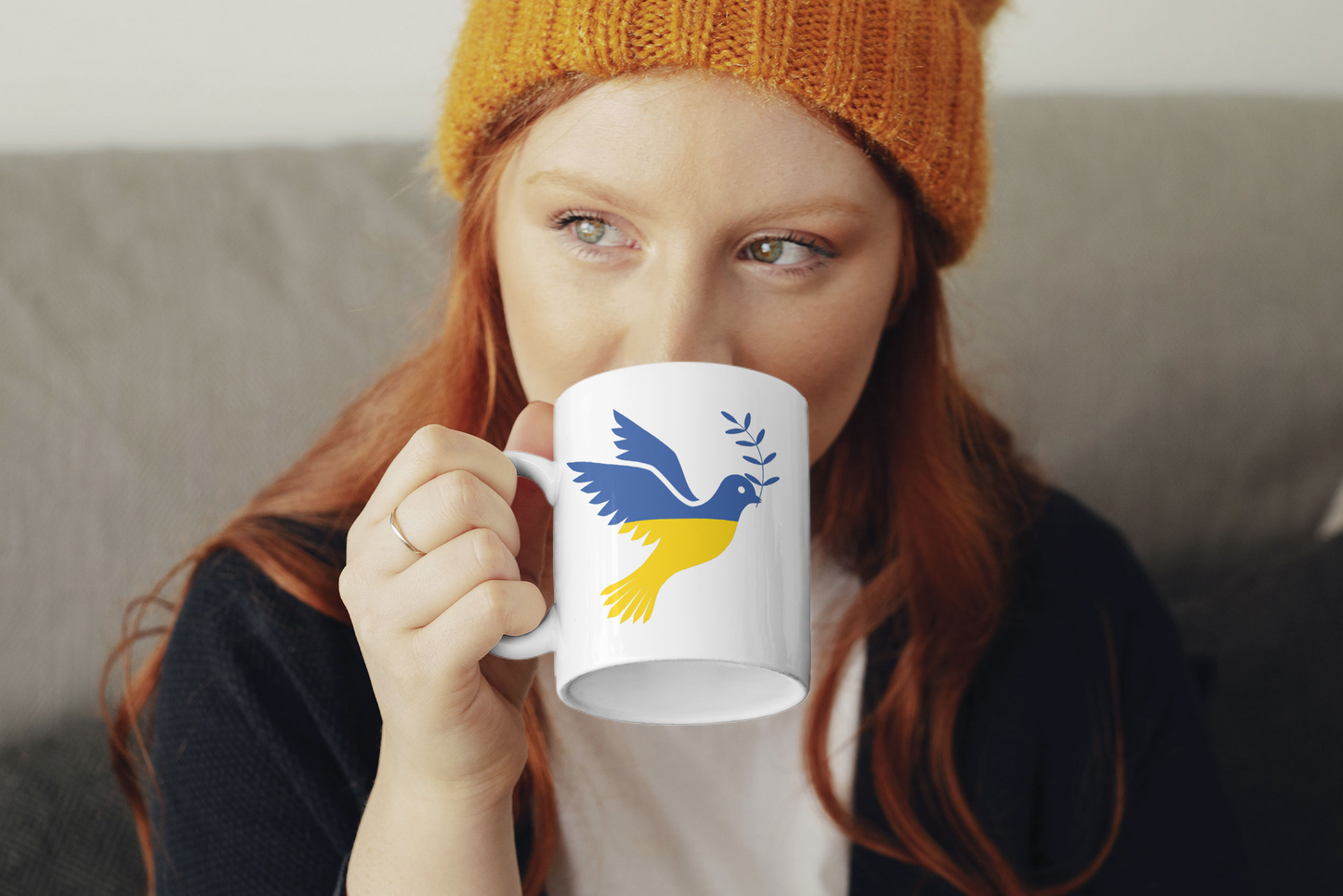 Tasse Ukraine Flagge Friedenstaube, Frieden für Ukraine Kaffeetasse