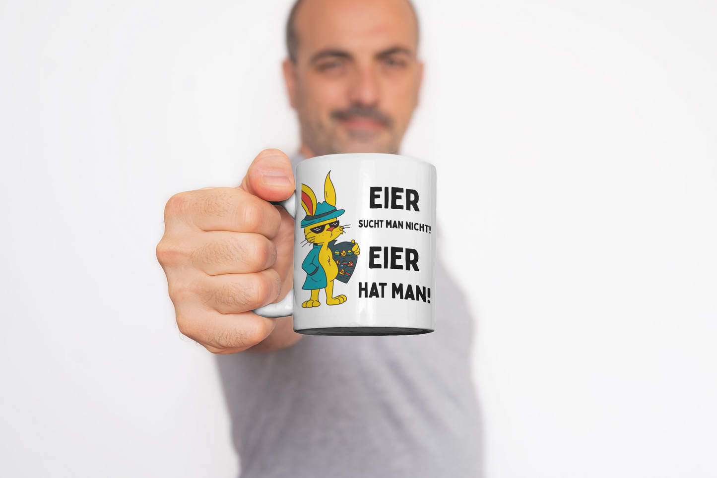 Tasse Eier sucht man nicht! Eier hat man!, Osterhasen-illustration Ostern Ostergeschenk