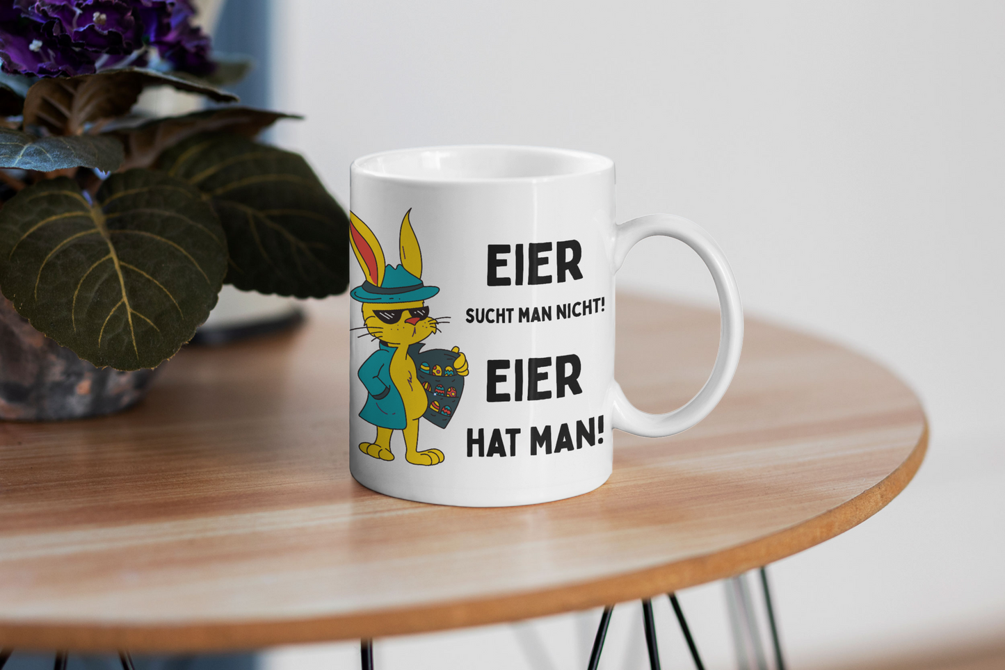 Tasse Eier sucht man nicht! Eier hat man!, Osterhasen-illustration Ostern Ostergeschenk