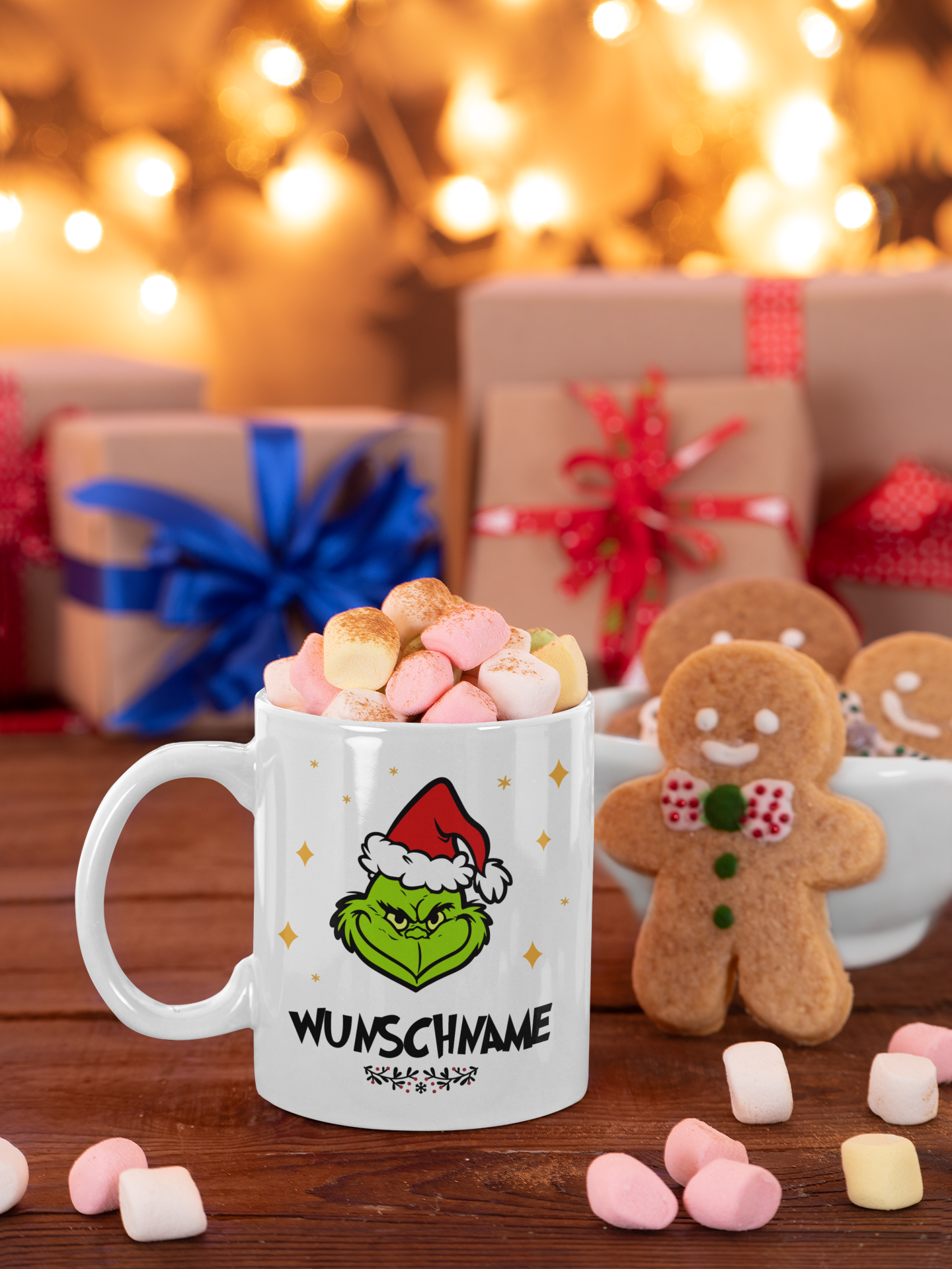 Grinch Tasse personlaisiert mit Namen, Weihnachtstasse als Geschenk für Sie & Ihn, Wichtelgeschenk, Grinch Mann, Geschenk für Ihn