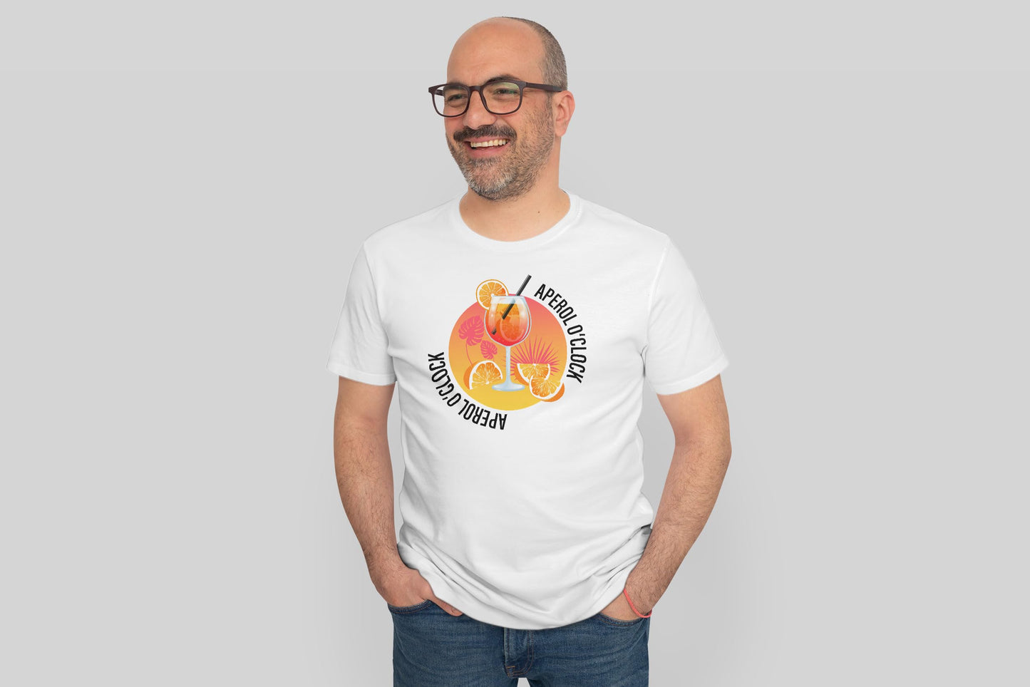 Aperol o'clock T-Shirt, Weißes Aperol Spritz Unisex Shirt, Lustiges Aperol Spritz T-Shirt