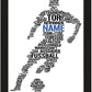Personalisierbarer Fußballspieler Premiumleinwand, Fussball Leinwand personalisiert, Word Art, Geburtstagsgeschenk für Fußballer