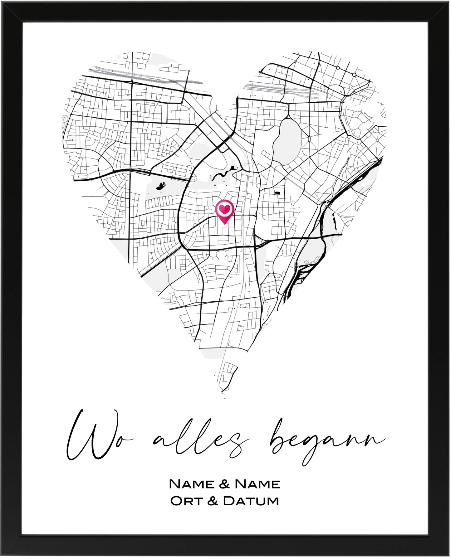 Wo alles begann Poster zum personalisieren, Landkarte personalisiert