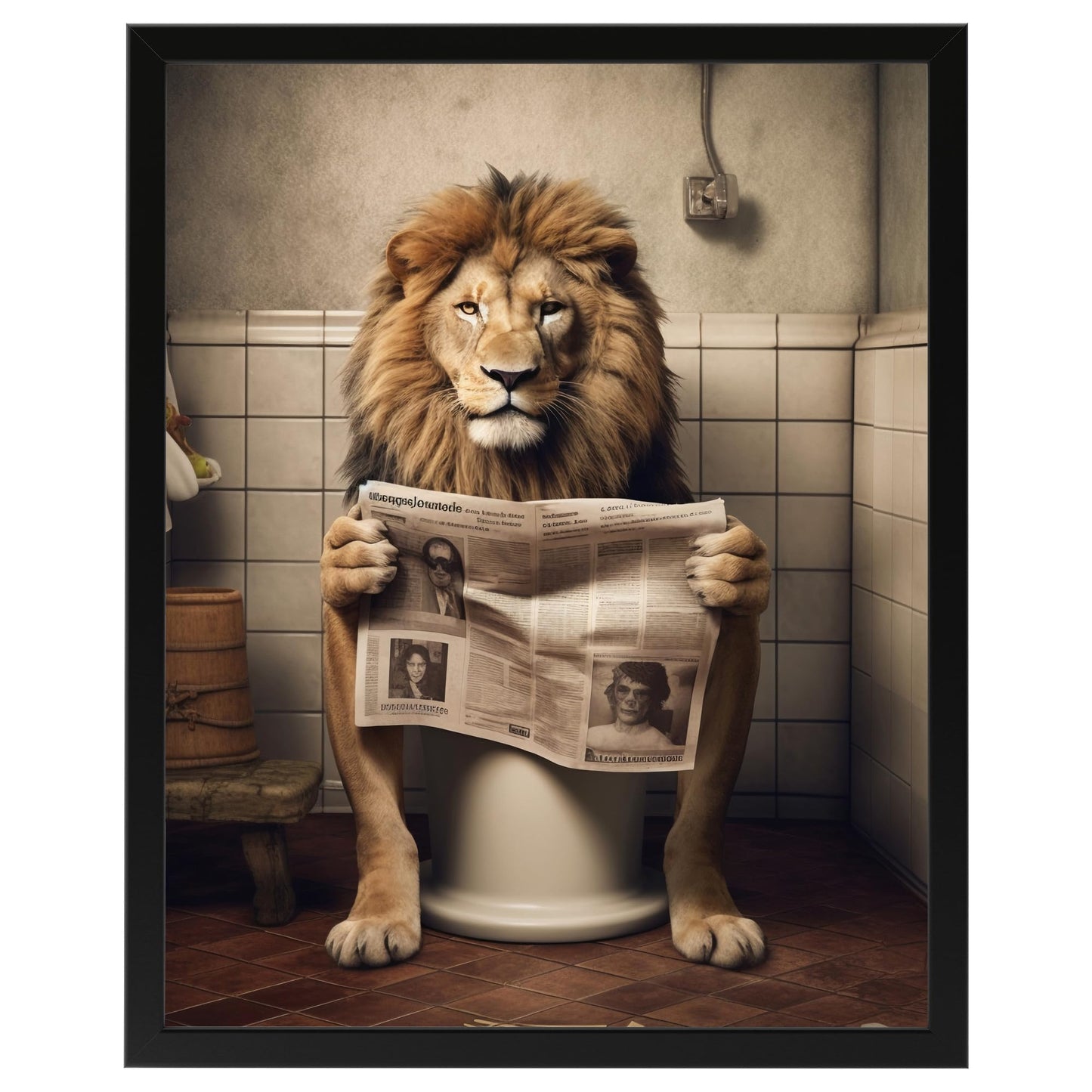 Toilette Badezimmer Deko Bild Tiere auf WC, Wand-Deko Bilder Lustiges Geschenk…