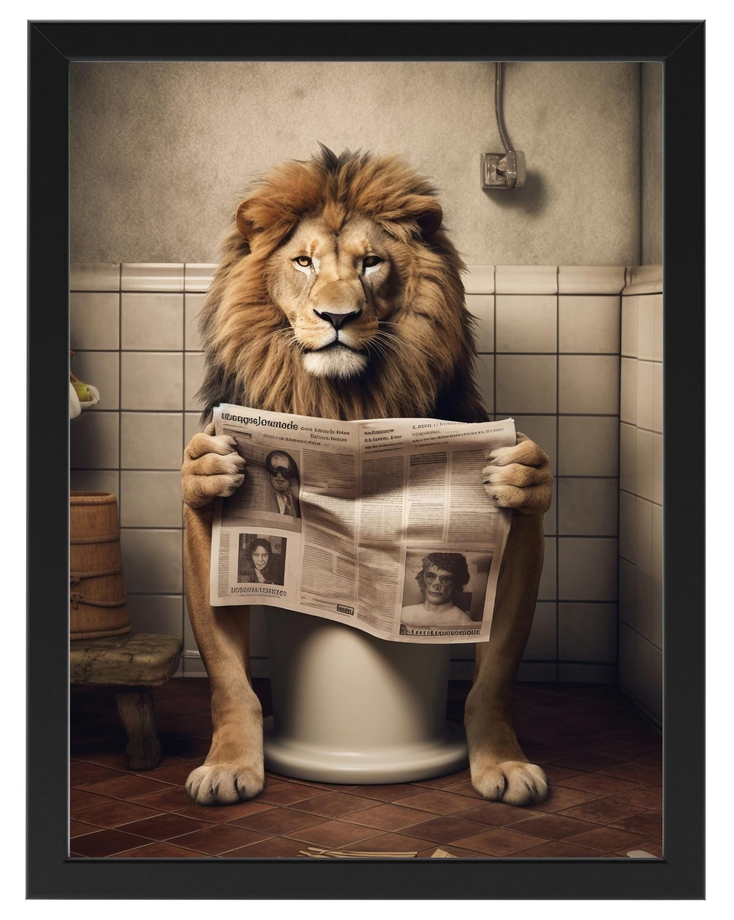 Toilette Badezimmer Deko Bild Tiere auf WC, Wand-Deko Bilder Lustiges Geschenk…