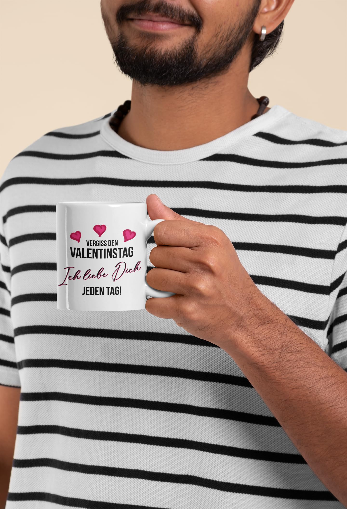 Tasse personalisiert mit Namen, Vergiss den Valentinstag Wunschname ich liebe dich jeden Tag, Valentinstagsgeschenk für Sie und Ihn, Kaffeetasse, Keramiktasse