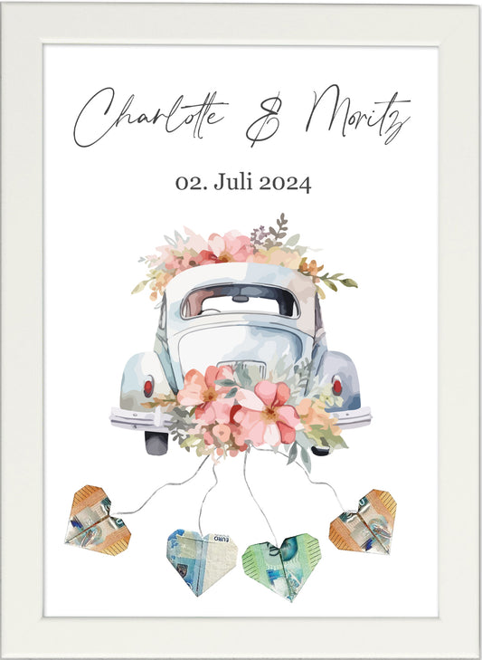 Personalisiertes Poster Geldgeschenk Hochzeit, Hochzeitsgeschenke für Brautpaar