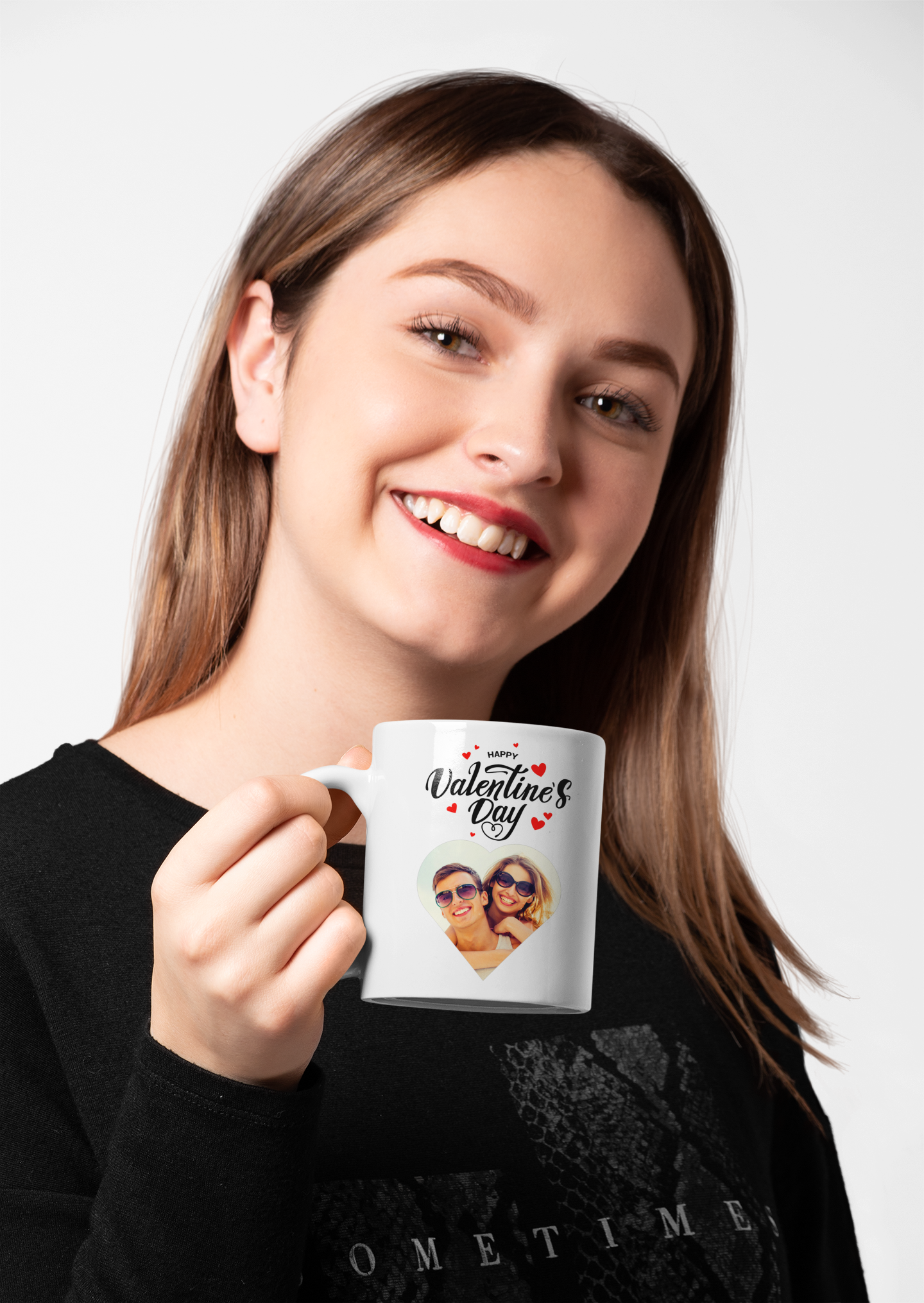Valentinstag Tasse personalisiert mit Foto, Happy Valentine's day, Paar, Liebe Partner Partnerin Ehemann Ehefrau Freund Freundin