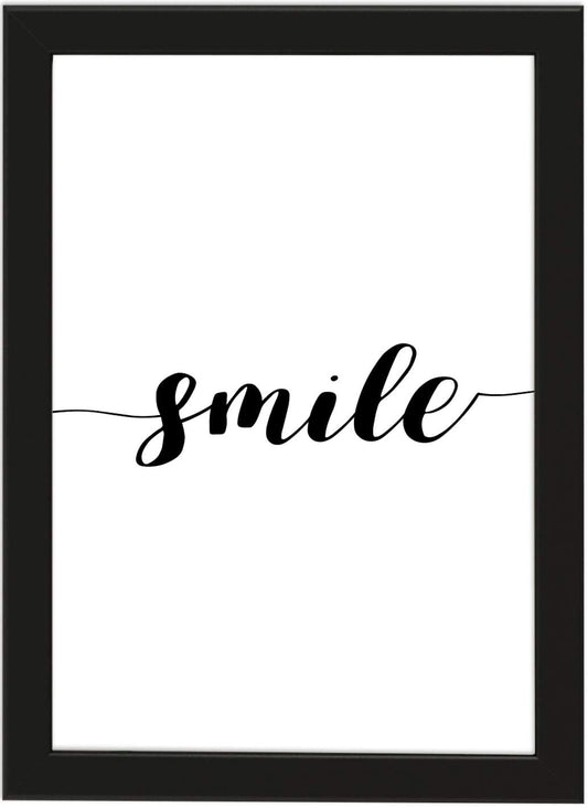 PICSonPAPER Poster DIN A4 Smile, gerahmt mit schwarzem Bilderrahmen, Geschenk, Geschenkidee, Geburtstagsgeschenk, Poster mit Rahmen (Smile)