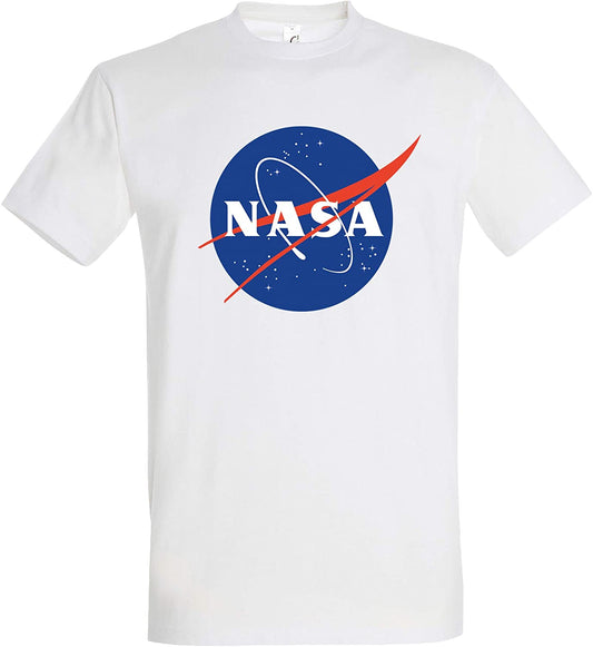 T-Shirt NASA Logo Meatball Insignia Space Raumfahrt Astronaut Shirt (Weiss, S)