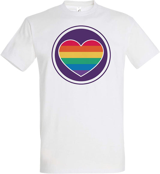 T-Shirt Regenbogen Herz, Pride CSD Schwul LGBTQ Liebe Love
