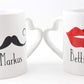 PICSonPAPER Personalisierbares Emaille Tassen Set Mr & Mrs bestehend aus Zwei Tassen, Valentinstag, Edelstahl-Becher, Metall-Tasse