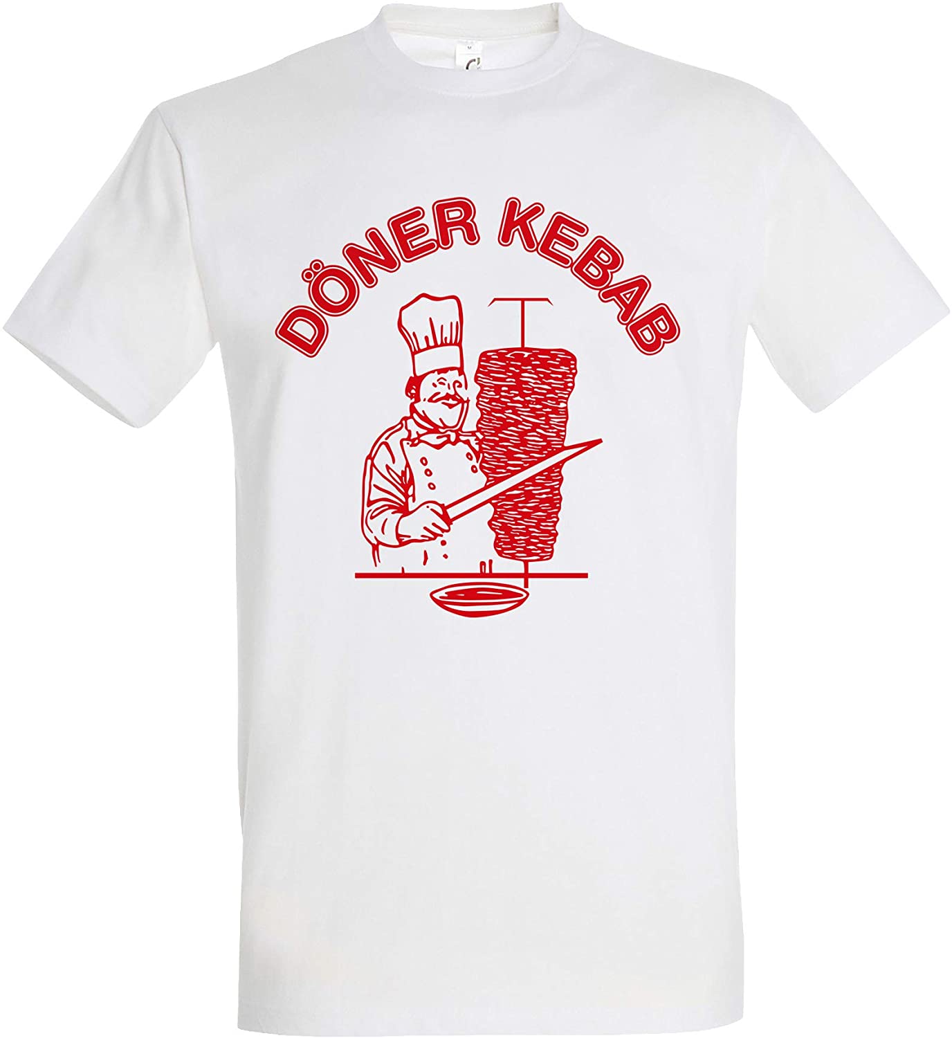 Döner Kebab T-Shirt, Weißes Herren Shirt, Döner Tshirt, Döner Kebab Logo Dönermann Dönerspieß Herren Tshirt