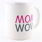PICSonPAPER Tasse mit Spruch MOM Wow, Muttertagsgeschenk, Kaffeetasse, Keramiktasse, Tasse mit Spruch, Tasse Mama (MOM)