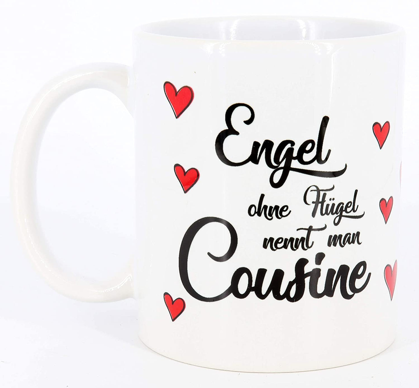 Tasse mit Spruch Engel ohne Flügel nennt man Cousine, Kaffeetasse, Keramiktasse, Tasse mit Spruch, Tasse Cousine, Geschenk