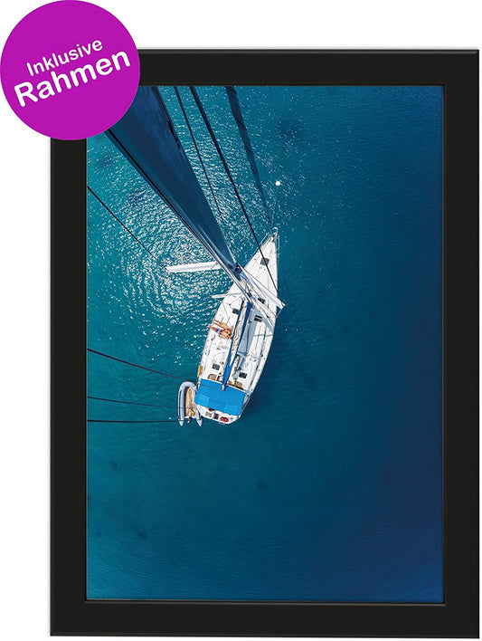 Kunstdruck "SAILING", Geschenk, Poster, Geschenkidee, Geburtstagsgeschenk, Wandbild, Segelboot