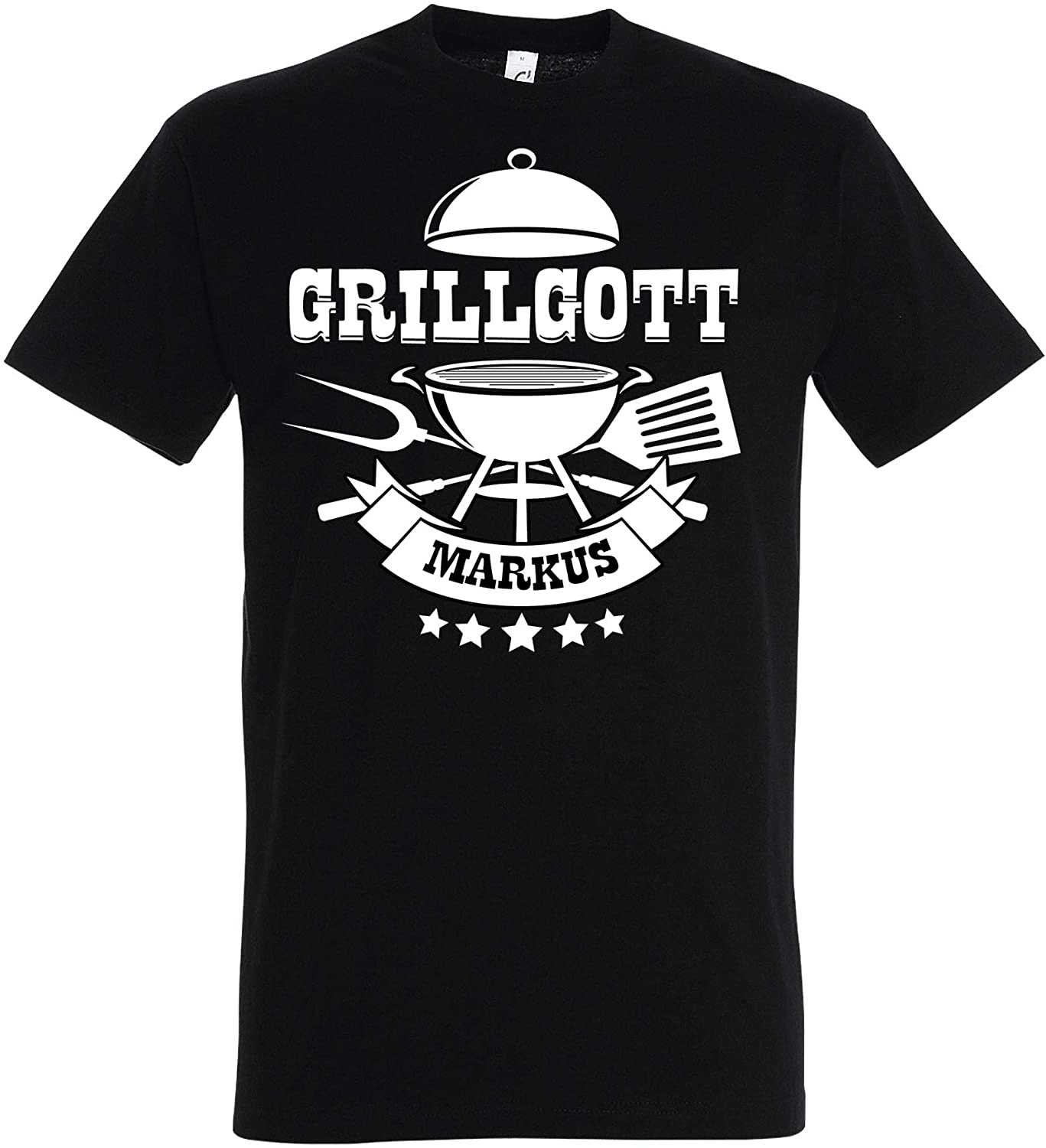 Personalisierbares T-Shirt Grillgott Wunschname, Grillshirt Hobbykoch Papa Vatertag Geburtstagsgeschenk (XXL)