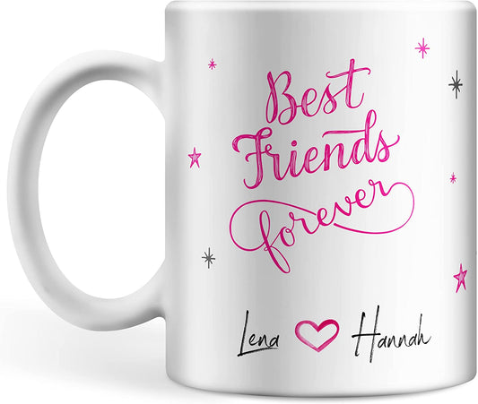 Tasse beste Freundin personalisiert, Best friends forever, beste Freundinnen für immer Namen anpassbar