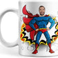 Tasse personalisiert mit Foto und Text, Superhelden Tasse mit Ihrem Wunsch-Gesicht und dreizeiligem Wunschtext