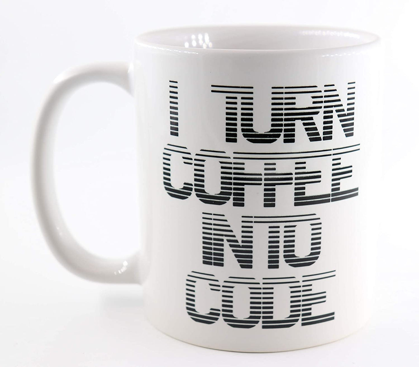 PICSonPAPER Tasse mit Spruch I Turn Coffee into Code, Kaffeetasse, Keramiktasse, Tasse mit lustigem Spruch, Nerd-Tasse, Tasse für Programmierer, Tasse für Computerfreaks