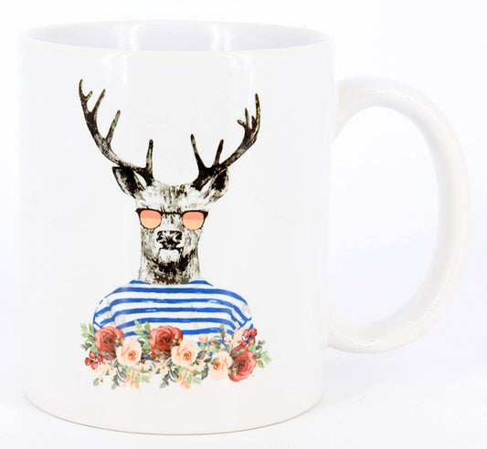 Tasse Cool Deer, Keramiktasse Kaffeetasse, Beste Freundin, Bürotasse, Geschenk-Idee