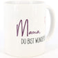 PICSonPAPER Tasse mit Spruch Mama du bist wunderbar, Muttertagsgeschenk, Kaffeetasse, Keramiktasse, Tasse mit Spruch, Tasse Mama (Mama wunderbar)