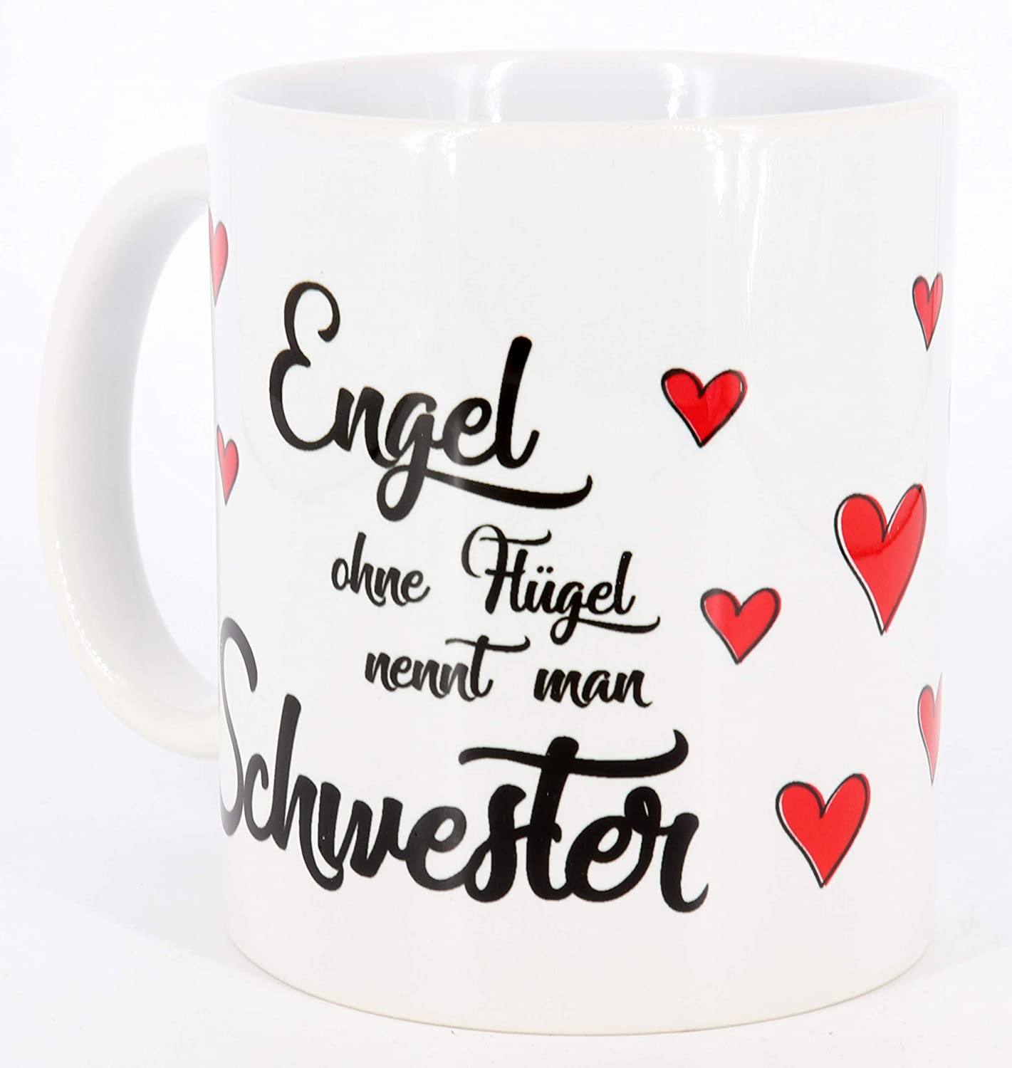 Tasse mit Spruch Engel ohne Flügel nennt man Schwester, Kaffeetasse, Keramiktasse, Tasse mit Spruch, Tasse Schwester, Geschenk