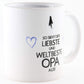 PICSonPAPER Tasse mit Spruch So Sieht der liebste und Weltbeste Opa aus!, Kaffeetasse, Keramiktasse, Tasse Opa ist der Beste (liebste)