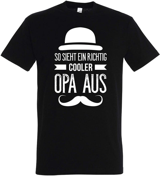 Schwarzes T-Shirt So Sieht EIN Cooler Opa aus, Lustiges Shirt für Grossvater, Geschenk für Opas