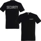 Schwarzes T-Shirt beidseitig mit reflektierender Folie Bedruckt EINLASSKONTROLLE, Sicherheitsdienst Kontrolle Security Supermarkt
