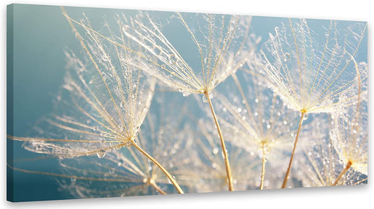 PICSonPAPER Leinwandbild Pusteblume 110 cm x 50 cm, Dekoration, Kunstdruck, Wandbild, Leinwand Blume, Natur