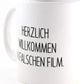 Tasse mit Spruch Willkommen im falschen Film, Kaffeetasse, Keramiktasse, Tasse mit lustigem Spruch