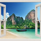 PICSonPAPER Leinwandbild Fensterbild Thailand Strand, 40 cm x 30 cm, Dekoration, Kunstdruck, Wandbild, Geschenk, Leinwand Natur, Meer, Strand