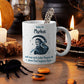 Tasse personalisiert mit Namen, Halloween Tasse, Kaffee für Wunschname weil man nicht jeden Morgen mit einem Mord beginnen kann, Fun Horror Geschenk